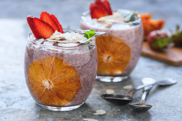 chia seed pudding with almond milk
