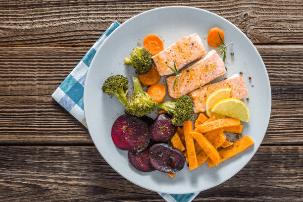 grilled salmon with broccoli