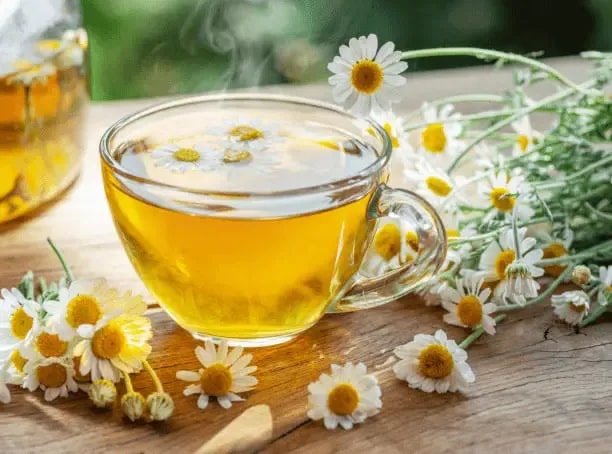 image of warm chamomile tea