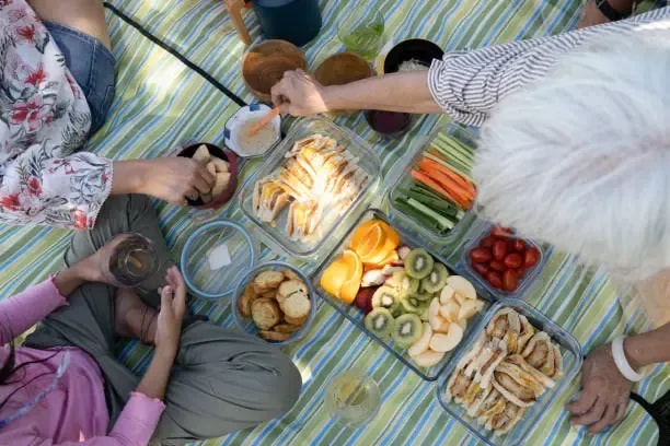 image of people consuming high protein low carb snacks