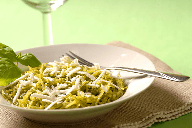 spaghetti squash with pesto